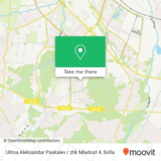 Ulitsa Aleksandar Paskalev / zhk Mladost 4 map