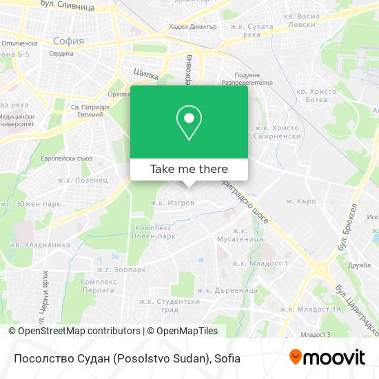 Посолство Судан (Posolstvo Sudan) map