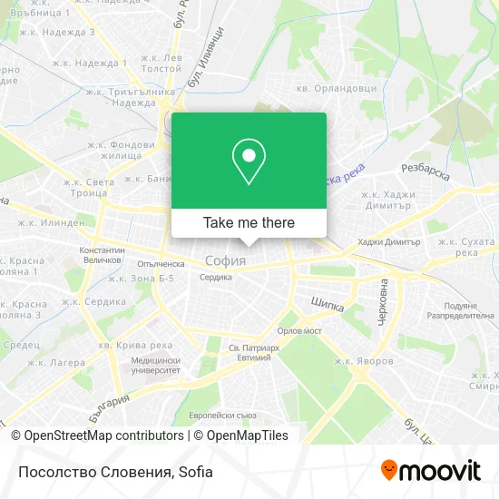 Карта Посолство Словения