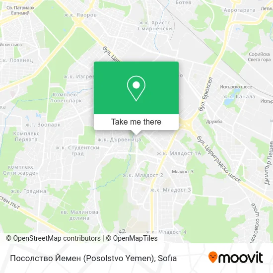 Карта Посолство Йемен (Posolstvo Yemen)