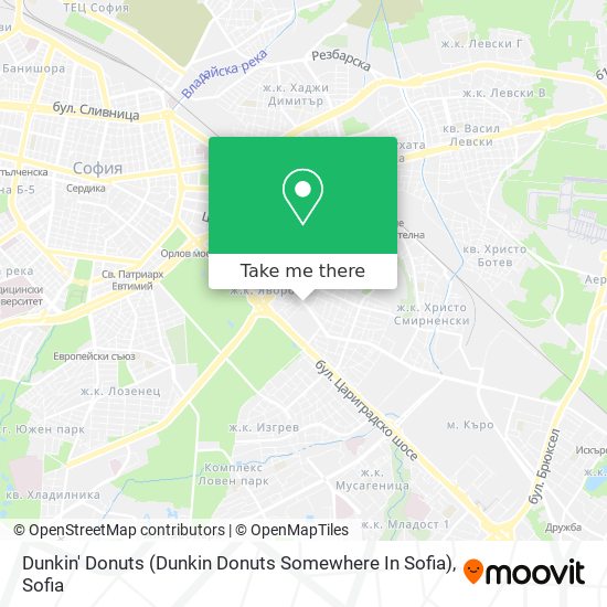Dunkin' Donuts (Dunkin Donuts Somewhere In Sofia) map