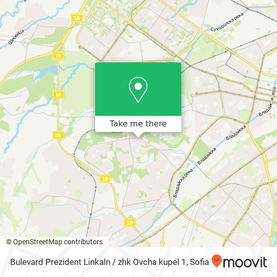 Карта Bulevard Prezident Linkaln / zhk Ovcha kupel 1