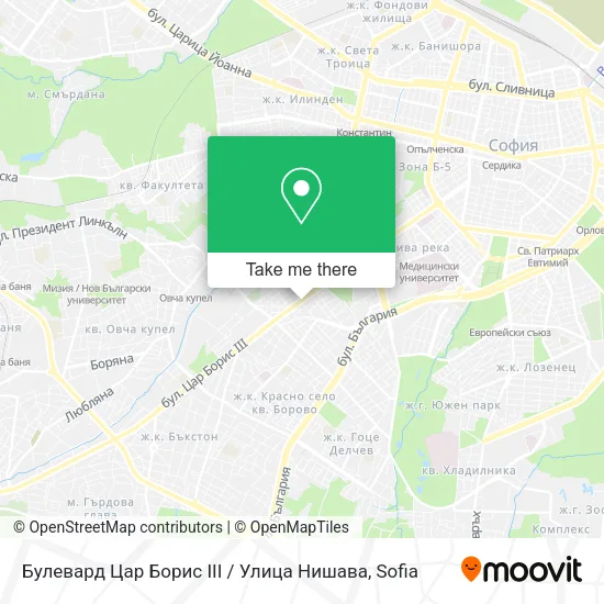 Карта Булевард Цар Борис III / Улица Нишава
