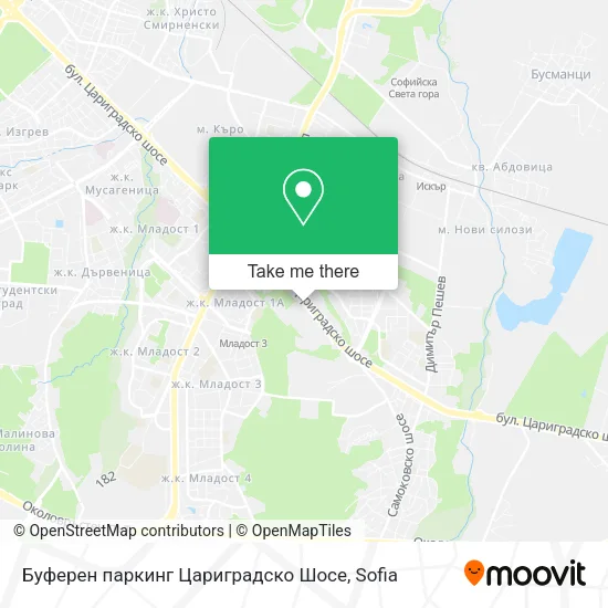Карта Буферен паркинг Цариградско Шосе