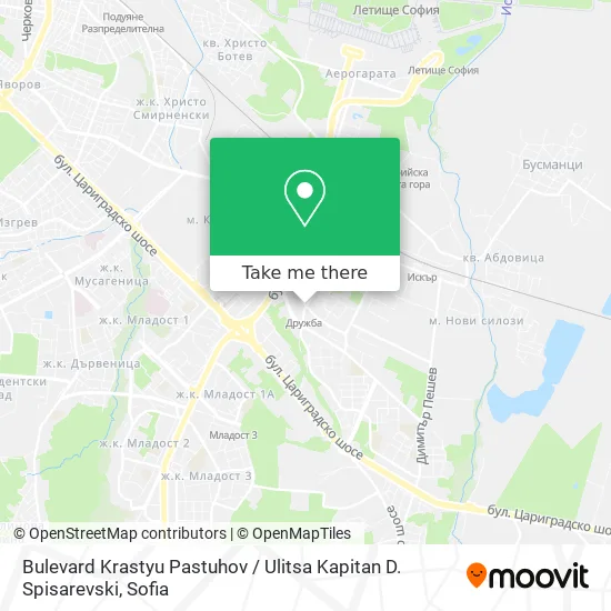 Bulevard Krastyu Pastuhov / Ulitsa Kapitan D. Spisarevski map