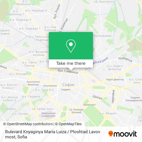 Bulevard Knyaginya Maria Luiza / Ploshtad Lavov most map