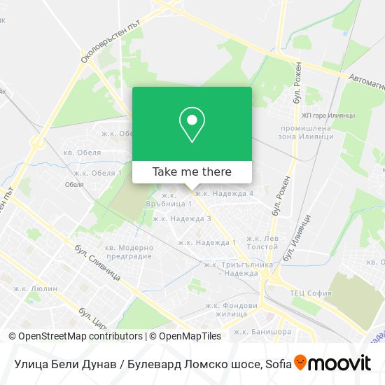 Карта Улица Бели Дунав / Булевард Ломско шосе