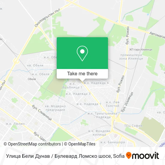 Карта Улица Бели Дунав / Булевард Ломско шосе
