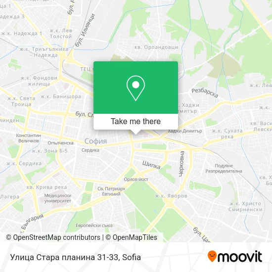 Карта Улица Стара планина 31-33
