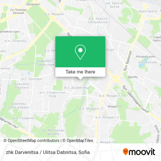 Карта zhk Darvenitsa / Ulitsa Dabnitsa