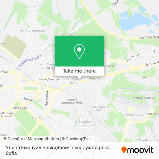 Карта Улица Емануил Васкидович / жк Сухата река