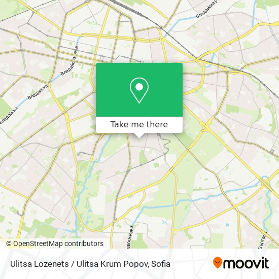 Карта Ulitsa Lozenets / Ulitsa Krum Popov