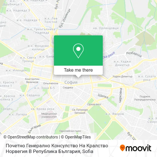 Карта Почетно Генерално Консулство На Кралство Норвегия В Република България