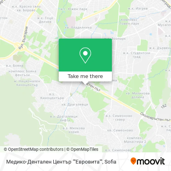 Карта Медико-Дентален Център ""Евровита""