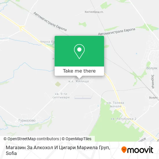 Карта Магазин За Алкохол И Цигари Мариела Груп