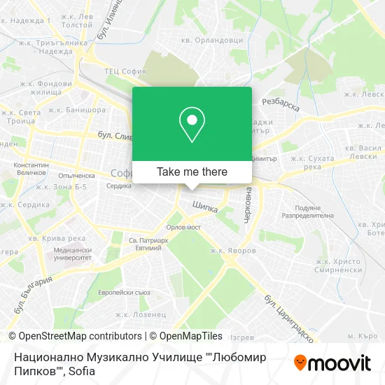 Карта Национално Музикално Училище ""Любомир Пипков""