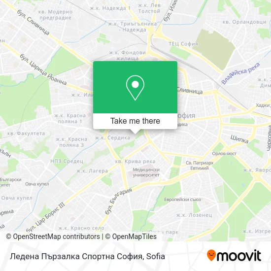Карта Ледена Пързалка Спортна София