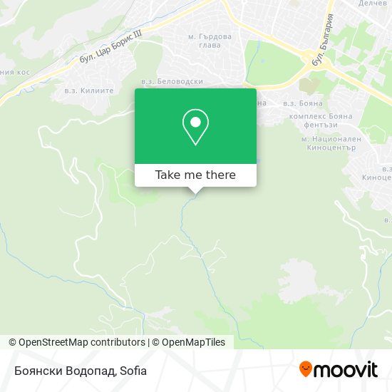 Боянски Водопад map