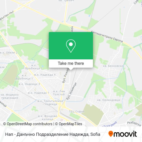 Карта Нап - Данъчно Подразделение Надежда
