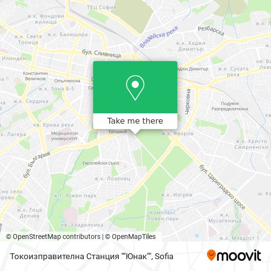 Токоизправителна Станция ""Юнак"" map