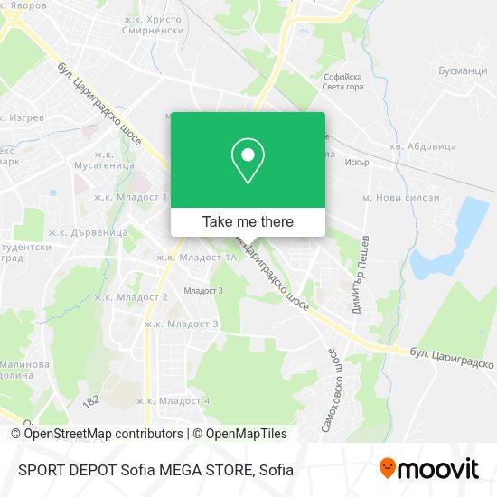 Карта SPORT DEPOT Sofia MEGA STORE