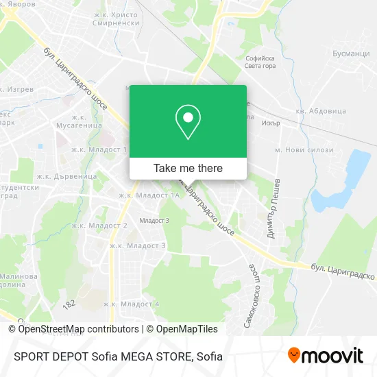 Карта SPORT DEPOT Sofia MEGA STORE