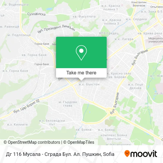 Дг 116 Мусала - Сграда Бул. Ал. Пушкин map