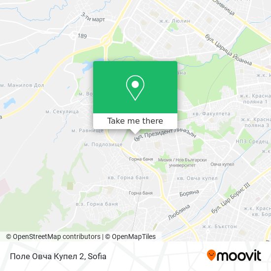Поле Овча Купел 2 map