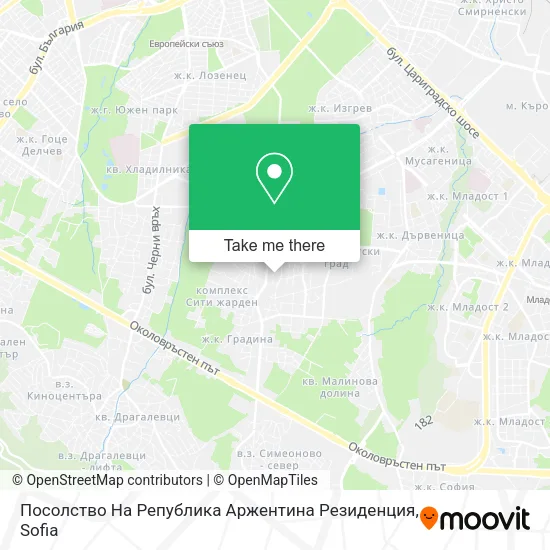 Карта Посолство На Република Аржентина Резиденция