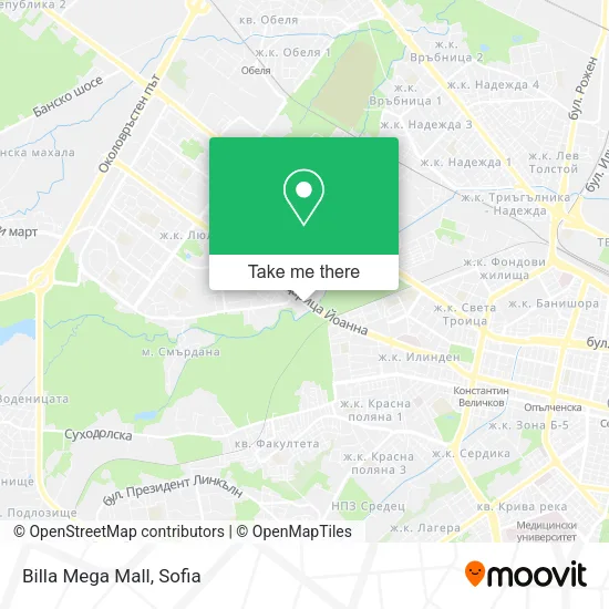 Карта Billa Mega Mall