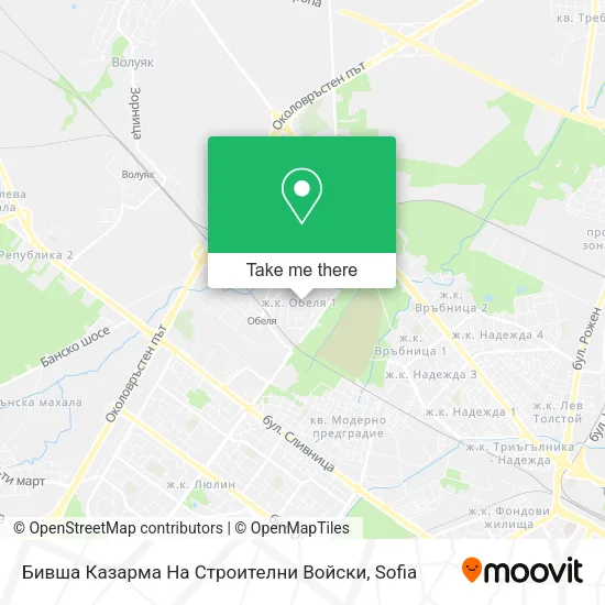 Карта Бивша Казарма На Строителни Войски