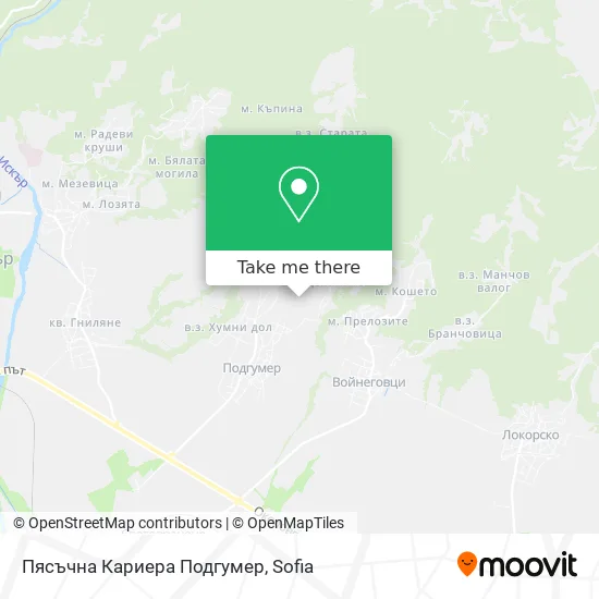 Карта Пясъчна Кариера Подгумер