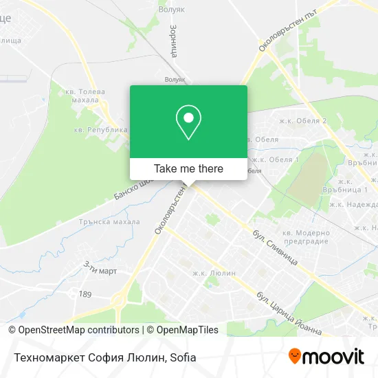 Карта Техномаркет София Люлин