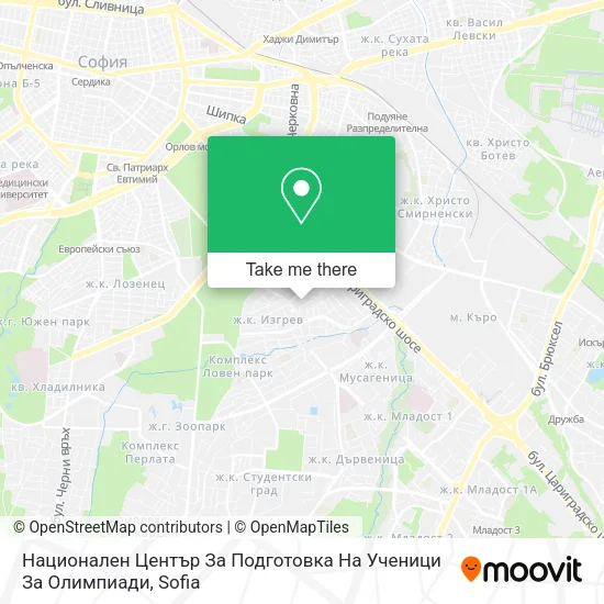 Карта Национален Център За Подготовка На Ученици За Олимпиади