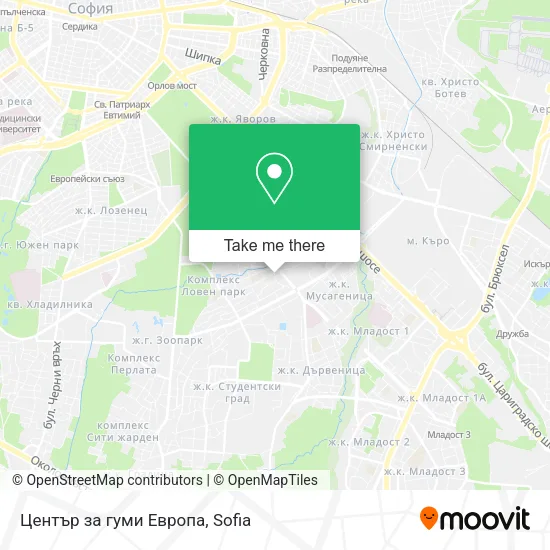 Карта Център за гуми  Европа