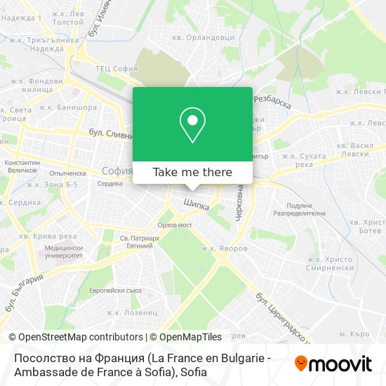 Посолство на Франция (La France en Bulgarie - Ambassade de France à Sofia) map