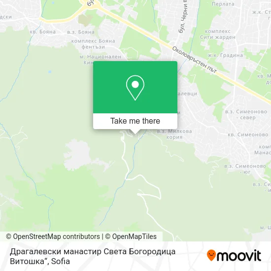 Карта Драгалевски манастир  Света Богородица Витошка“