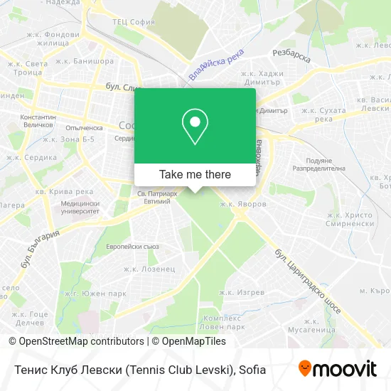 Карта Тенис Клуб Левски (Tennis Club Levski)