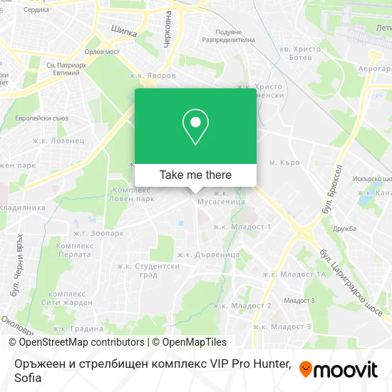 Карта Оръжеен и стрелбищен комплекс VIP Pro Hunter