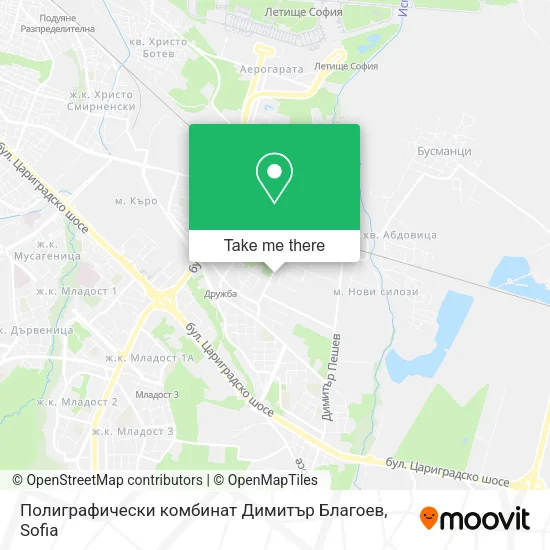 Карта Полиграфически комбинат  Димитър Благоев