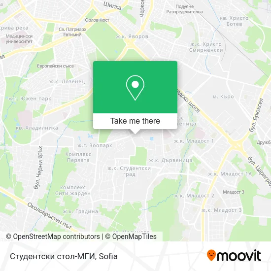 Карта Студентски стол-МГИ