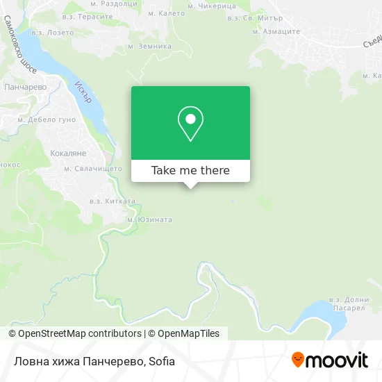 Карта Ловна хижа Панчерево