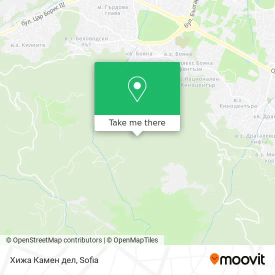 Карта Хижа Камен дел