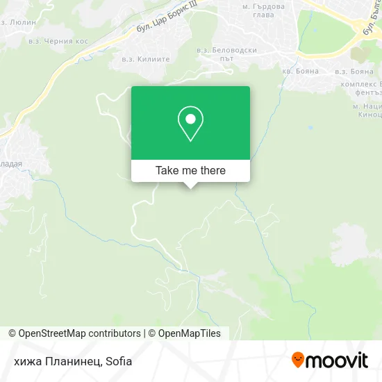 Карта хижа Планинец