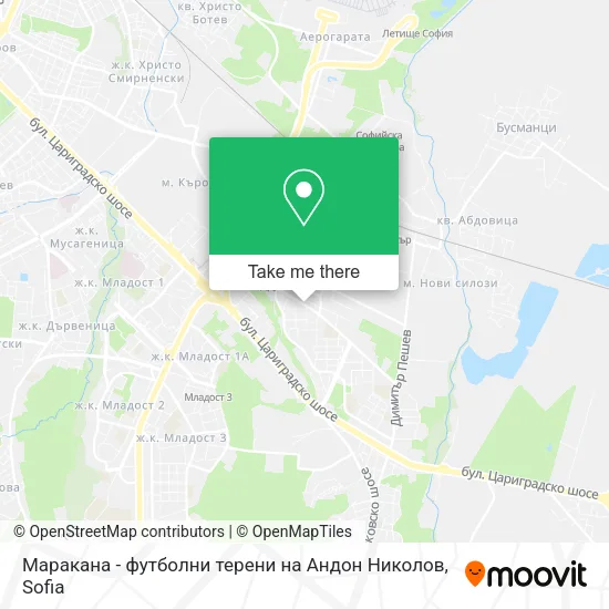 Карта Маракана - футболни терени на Андон Николов