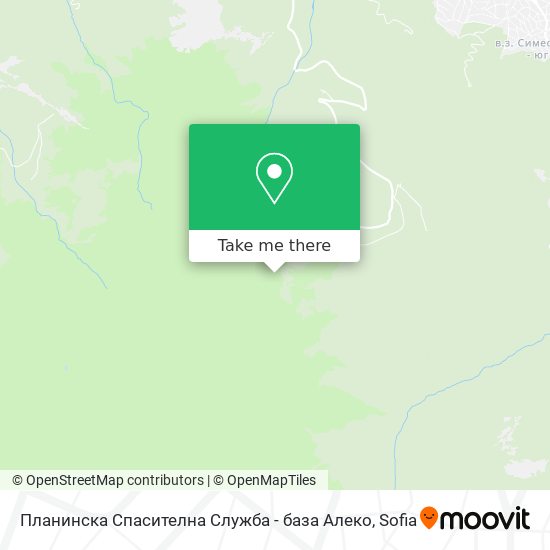 Карта Планинска Спасителна Служба - база Алеко
