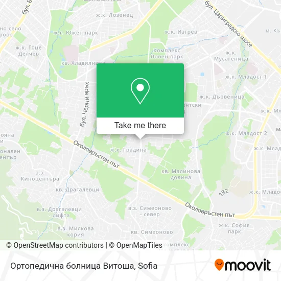 Карта Ортопедична болница Витоша