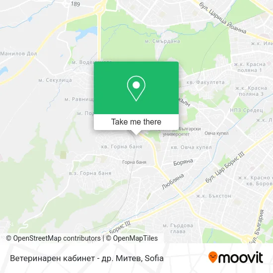 Карта Ветеринарен кабинет - др. Митев