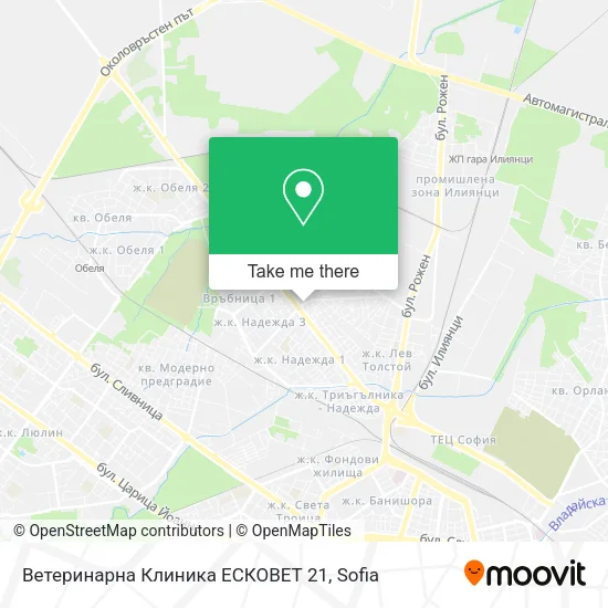 Карта Ветеринарна Клиника  ЕСКОВЕТ 21