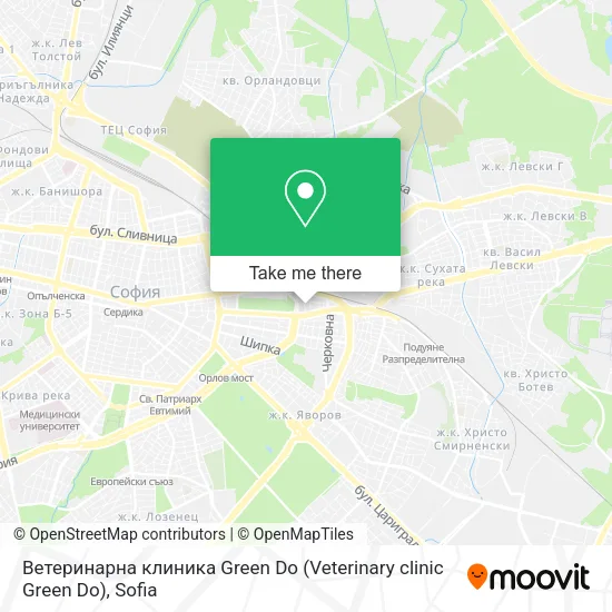 Карта Ветеринарна клиника Green Do  (Veterinary clinic Green Do)